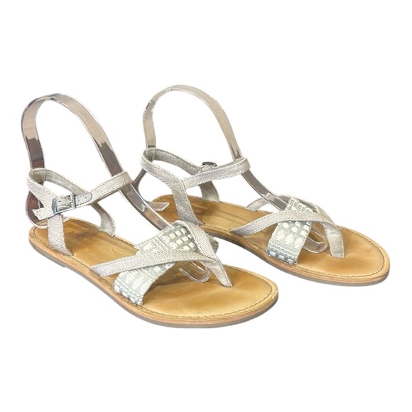 Toms Women's Lexie Oxford Tan Heritage Diamond Tribal Sandal Size 6 - Picture 9 of 13